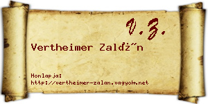 Vertheimer Zalán névjegykártya